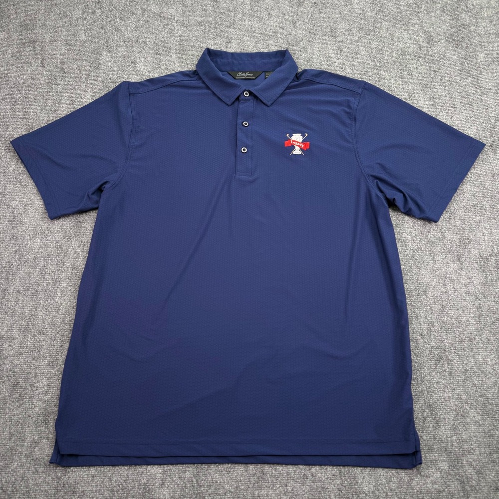 Bobby Jones Polo Shirt Extra Large Navy Performance Collection Golf Legacy‎ Logo